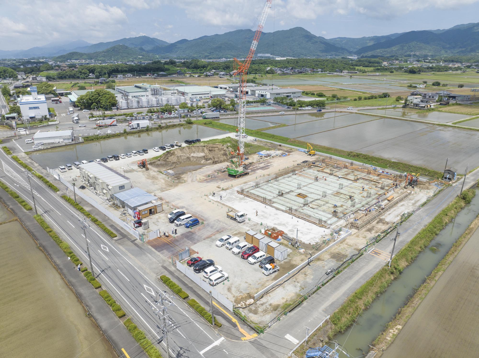 新庁舎建設6月末進捗状況写真敷地南東より