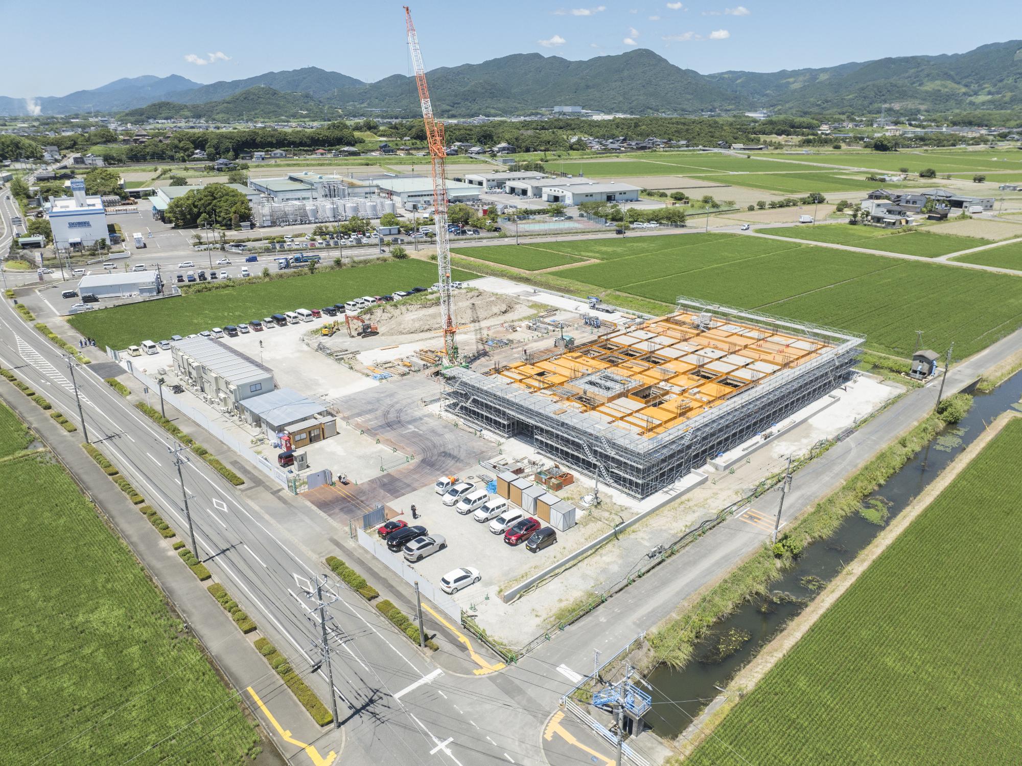新庁舎建設7月末進捗状況写真敷地南東より