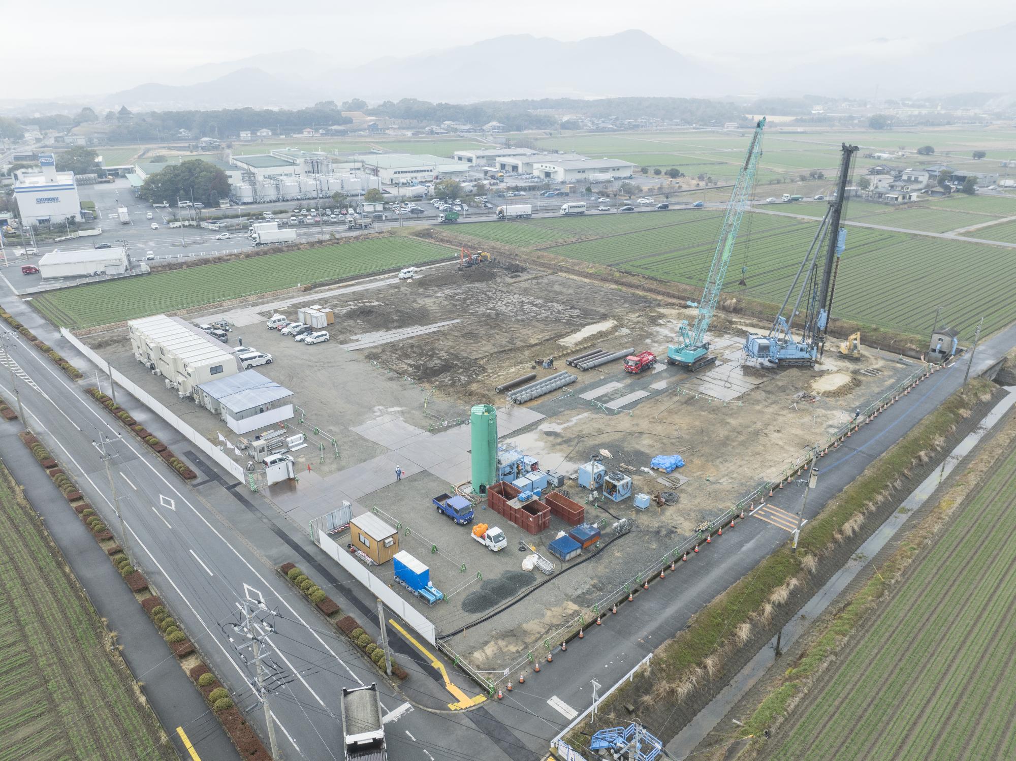 新庁舎建設2月末進捗状況写真敷地南東より