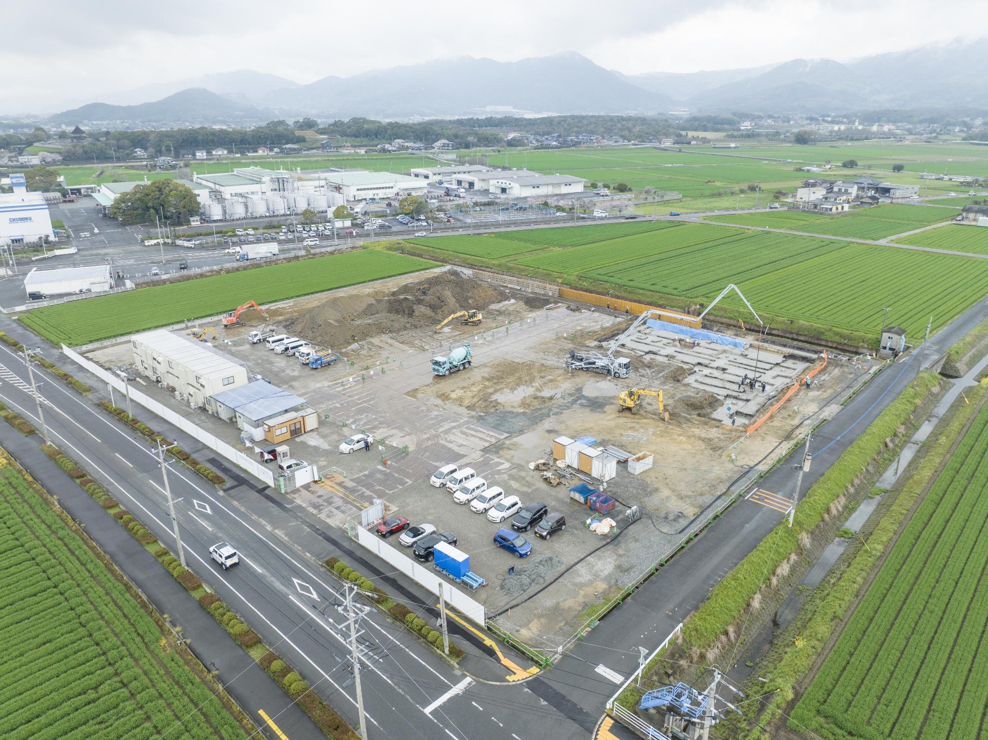 新庁舎建設3月末進捗状況写真敷地南東より